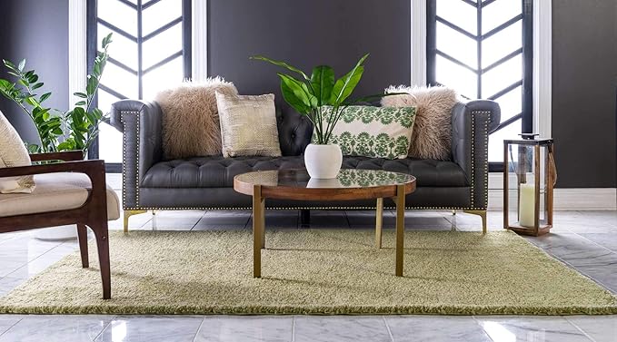 Unique Loom Solo Collection Area Rug - Calabasas (3' 3" x 5' 3" Rectangle, Light Green)