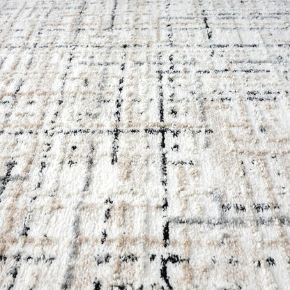 Abani Grey Area Rug for Living Room, Bedroom - Crosshatch Pattern - Durable & Easy to Clean (9' x 12')