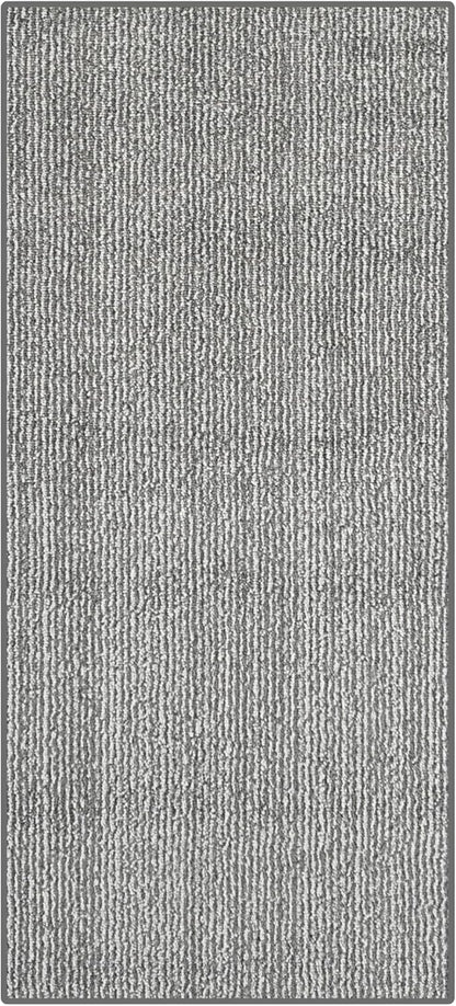 4ft Custom Fit Accent Runner Rug for Small Foyer - Striped Grey | Non-Slip & Washable | No-Fray Edge Finished