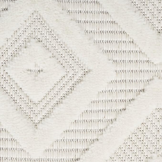 Nourison Home Versatile Ivory White 5' x Square Area Rug - Easy Clean, Non Shedding, Bed Room, Living Room, Dining Room, Kitchen (5' x Square)