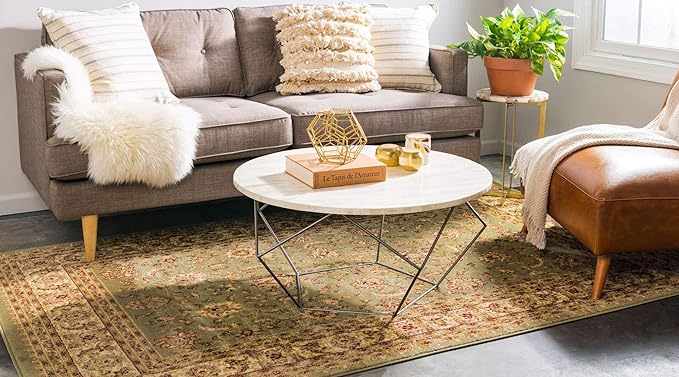 Unique Loom Voyage Collection Traditional Oriental Classic Intricate Design Area Rug (3' 3 x 5' 3 Rectangular, Green/Ivory)