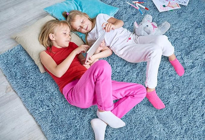 Beglad Fluffy Large Area Rugs 6x9 Feet, Modern Minimalist Style Shag Fuzzy Rugs, Non-Slip Indoor Carpet Soft Rugs for Kids Room, Bedroom & Living Room, Cobalt Blue