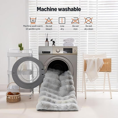 Amazon Basics Indoor Area Rug, 3D Bubble Washable Home Decor Carpet for Living Room, Bedroom, 8' W × 10' L, Grey