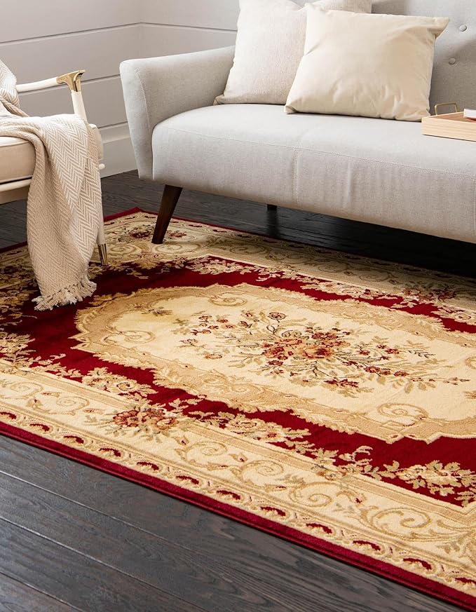 Rugs.com Chateau Collection Rug - 10' x 14' Red Medium Pile Rug
