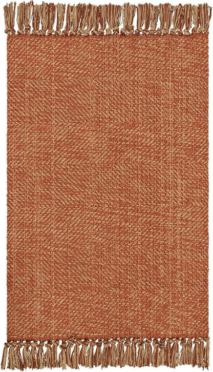 Collive Long Hallway Runner Rug 2.6' x 10', Washable Runner Indoor Entryway Rug, Terracotta Braided Woven Kitchen Runner Rugs Low-Profile Front Door Floor Carpet for Laundry Room Bedroom