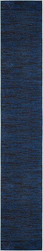 Nourison Home Nourison Essentials Midnight Blue 2'2" x 16' Area Rug - Easy Clean, Non Shedding, Bed Room, Living Room, Dining Room, Kitchen (16' Runner)