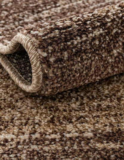 Rugs.com Angelica Collection Rug – 4 Ft Round Light Brown Medium-Pile Rug Perfect for Kitchens, Dining Rooms