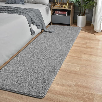 Modern Hallway Runner Rug, 2x6 Rug Runners for Kitchen, Grey Washable Long Runner Rugs for Hallways, Soft Indoor Carpet for Bedroom Bedside, Non-Slip Memory Foam Rugs for Entrance Living Room Décor