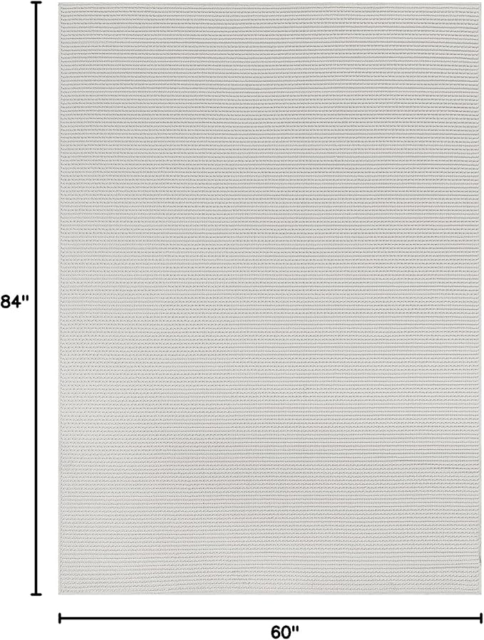 Beverly Rug Micro Loop Area Rug White 5x7 Modern Luxury Soft Trellis Geometric Durable Indoor Area Rugs for Living Dining Room Office Stain Resistant Non Shedding Casual Indoor Carpet White 5 x 7