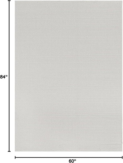 Beverly Rug Micro Loop Area Rug White 5x7 Modern Luxury Soft Trellis Geometric Durable Indoor Area Rugs for Living Dining Room Office Stain Resistant Non Shedding Casual Indoor Carpet White 5 x 7
