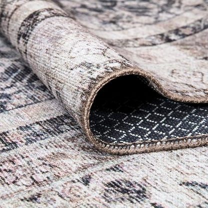 Bloom Rugs Washable Non-Slip 8' x 10' Rug - Tan/Blue/Green Traditional Area Rug for Living Room, Bedroom, Dining Room, and Kitchen - Exact Size: 8' x 10'