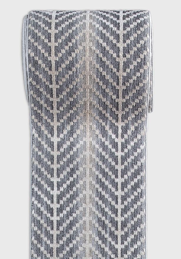 Well Woven Custom Size Hallway & Stair Runner- Harlow Rhodes Grey 27 Inches Wide x 3 Feet Long Runner (27" x 3') Runner Rug - Contemporary Design, Ultra-Soft, Easy-Clean