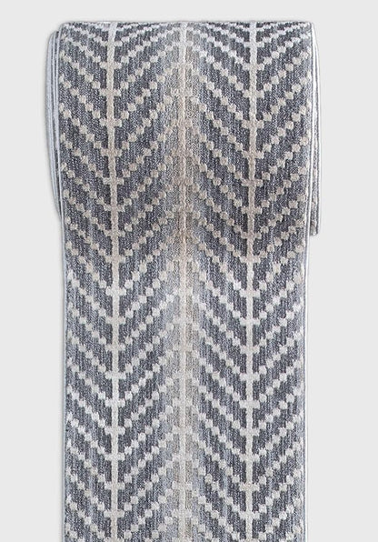 Well Woven Custom Size Hallway & Stair Runner- Harlow Rhodes Grey 31 Inches Wide x 35 Feet Long Runner (31" x 35') Runner Rug - Contemporary Design, Ultra-Soft, Easy-Clean