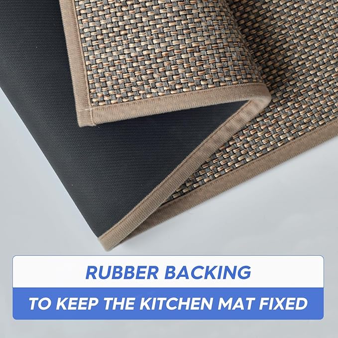 Artoid Mode Non Skid Washable Kitchen Rugs Mats Doormat, Rubber Backing Absorbent Rugs for Kitchen Door Mat Kitchen Mats Floor Mats Front of Sink 17x47 Inch