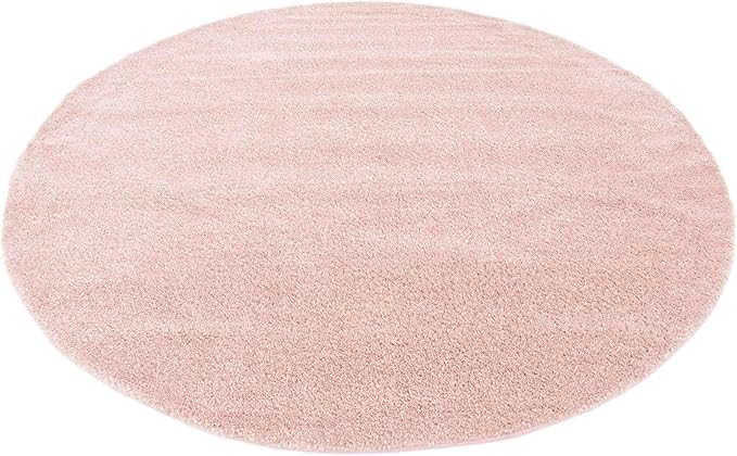 Unique Loom Solo Collection Area Rug - Calabasas (7' 10" Round, Pink)