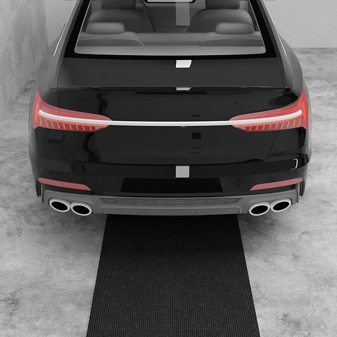 Ottomanson 3'11" x 28' Hallway Runner with Scraper Pile - Extra Durable Non-Slip Rug Mat for Indoor & Outdoor Use - Ideal for Kitchen, Entryway & Garage - High-Traffic Carpet, Black