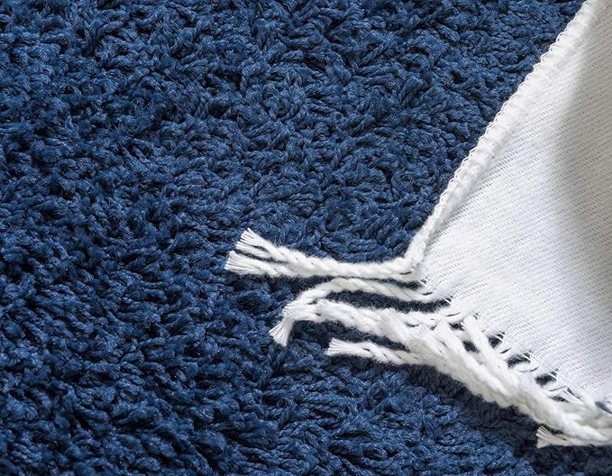Unique Loom Solid Shag Collection Area Rug (2' 2" x 3' 1" Rectangle, Sapphire Blue/ Navy Blue)