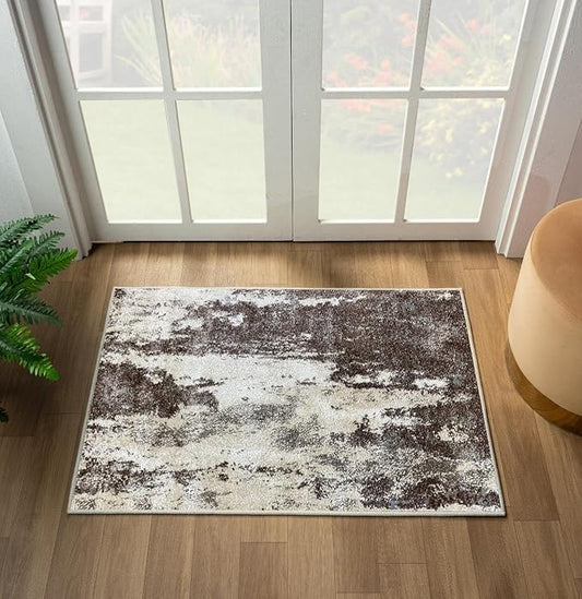 LUXE WEAVERS Euston Collection 7681 Brown 2x3 Modern Abstract Area Rug