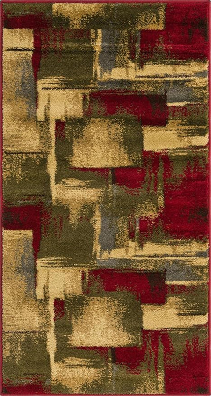 Unique Loom Barista Collection Area Rug - Timor (2' 2" x 3' 11" Runner, Multi/Red)