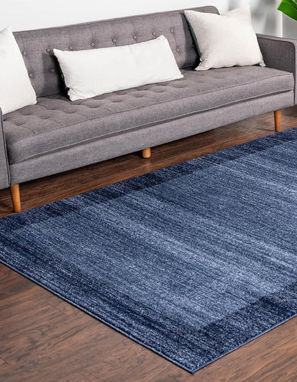 Rugs.com Angelica Collection Rug – 10' x 13' Navy Blue Medium Rug Perfect for Living Rooms, Large Dining Rooms, Open Floorplans