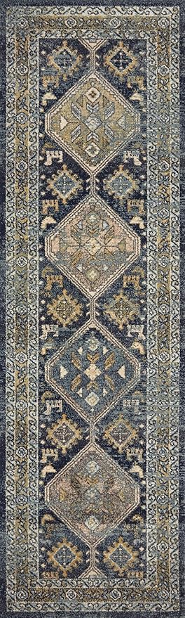 Loloi Jocelyn Collection JOC-02 Navy/Blue 2'-3" x 7'-6" .38" Thick Runner Rug