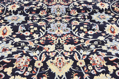 Unique Loom Sialk Hill Collection Area Rug - Washington (8' Square Navy Blue/Cream)