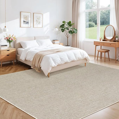 LBRO2M Easy Jute Solid Area Rug 8X10 Washable Rugs for Living Room Bedroom Natural Jute Indoor Outdoor Carpet Durable, Solid Non Shedding Eco Friendly (8X10 Gray)
