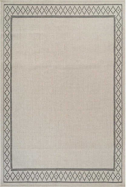 Easy Jute Rugs 4x6 Frame Bone Color Living Room Indoor Outdoor Area Rug for Patio and Kitchen Rug High Traffic Washable Easy to Clean Solid Boho Woven Design Carpet (4 x 6)
