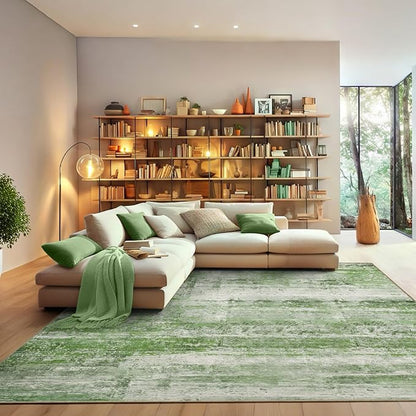 Abstract 6x9 Area Rug for Living Room Dining Room Home Office Bedroom Sage Green