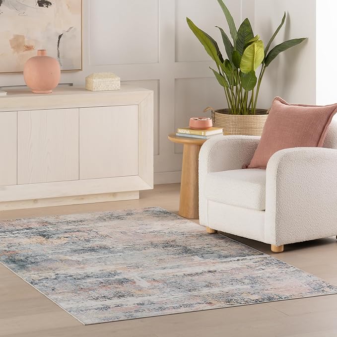 Dash & Albert Blaire Mineral Machine Washable Rug, 4 X 6 Feet, Multicolored Graphic Pattern