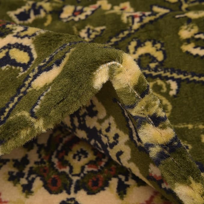 Rugs.com Yasmin Collection Rug – 8 Ft Square Green Medium Rug Perfect for Living Rooms, Kitchens, Entryways