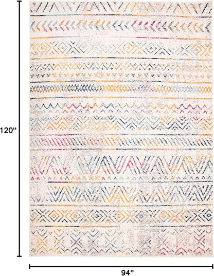 Rugshop Geometric Boho Large Area Rug – Multi Tribal Pattern, Perfect for Living Room, Dining Room, Office, 8x10