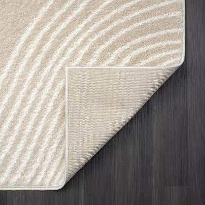 Abani Nuevo Collection Area Rug - Transitional Beige/Cream Design -9' x 12' - Easy to Clean - Durable for Kids and Pets - Non-Shedding - Medium Pile - Soft Feel - for Living Room, Bedroom & Office