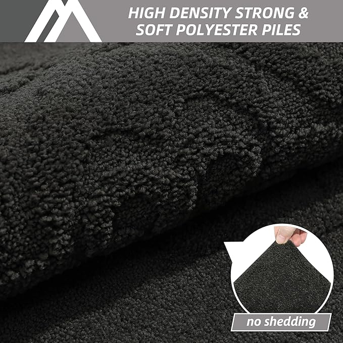 COSY HOMEER Door Mat 32”x48”,Absorbent Dirt Trapper Entryway Rugs,Non-Slip Welcome Mat,Washable Entry Rugs,Low Pile Doormat for Front Back Door,Wet Shoes & Paws,Black