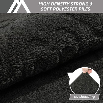 COSY HOMEER Door Mat 24”x36”,Absorbent Dirt Trapper Entryway Rugs,Non-Slip Welcome Mat,Washable Entry Rugs,Low Pile Doormat for Front Back Door,Wet Shoes & Paws,Black
