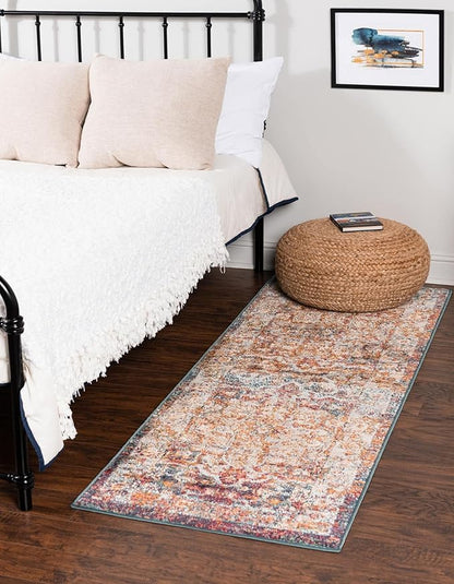 Unique Loom Isabella Collection Area Rug - Adjani (2' x 8' Runner, Multi/ Beige)