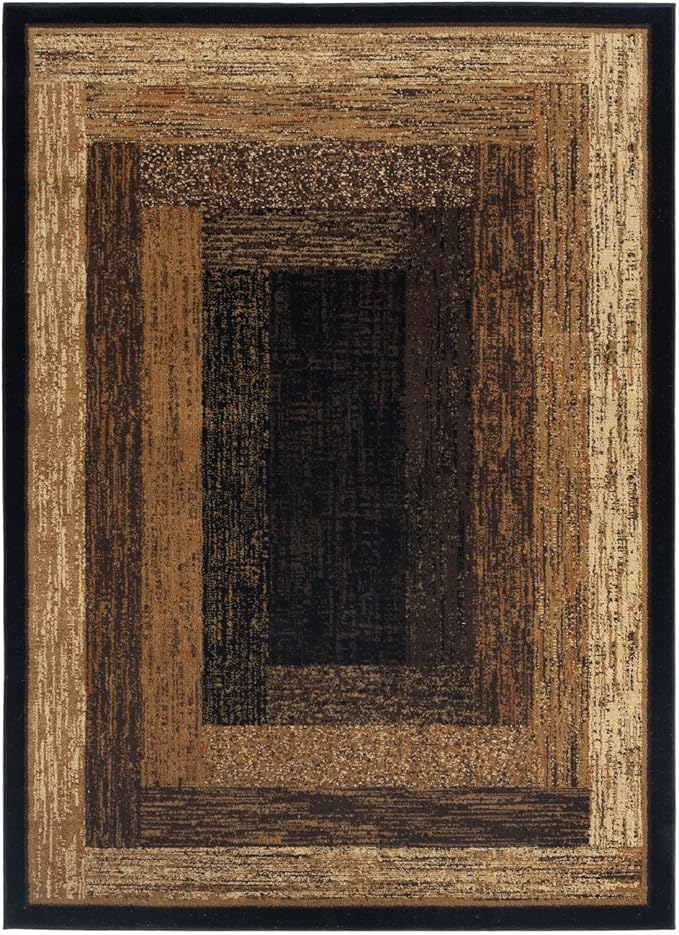 Home Dynamix Royalty Vega Contemporary Geometric Area Rug, Black/Beige, 7'8"x10'4"