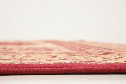 Unique Loom Reza Collection Traditional Persian Style Area Rug, 6 x 9 ft, Burgundy/Ivory