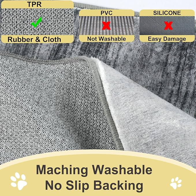 COMSLE Door Mat Soft Absorbent Indoor Front Entryway Rug Machine Washable Entrance Mats for Muddy Paws Non Slip Throw Rugs 24" x 36" Doormat for Inside Foyer Bedroom - Gray