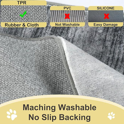 COMSLE Door Mat Soft Absorbent Indoor Front Entryway Rug Machine Washable Entrance Mats for Muddy Paws Non Slip Throw Rugs 20" x 32" Doormat for Inside Foyer Bedroom - Gray