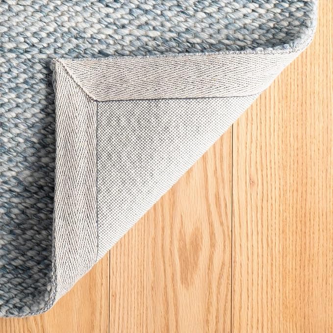 Dash and Albert Loggia Sky Wool Area Rug - 3' x 5' Sky Blue Solid Handwoven Accent Rug - Durable, Lightweight, Dining Room, Living Room, Bedroom - Premium Luxury Hotel Quality Soft Breathable