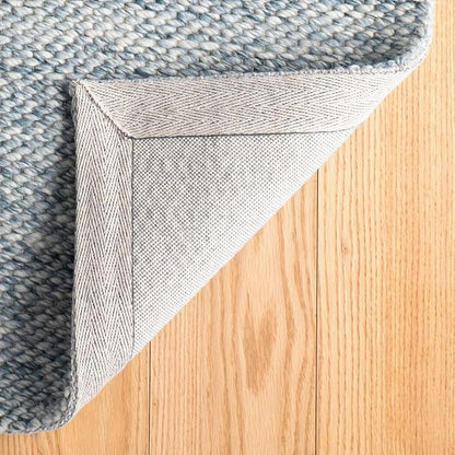 Dash and Albert Loggia Sky Wool Area Rug - 5' x 8' Sky Blue Solid Handwoven Accent Rug - Durable, Lightweight, Dining Room, Living Room, Bedroom - Premium Luxury Hotel Quality Soft Breathable