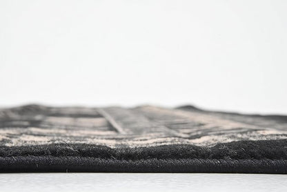 Unique Loom Taftan Collection Border Geometric Tribal Inspired Design Area Rug (6' 0 x 9' 0 Rectangular, Black/ Gray)