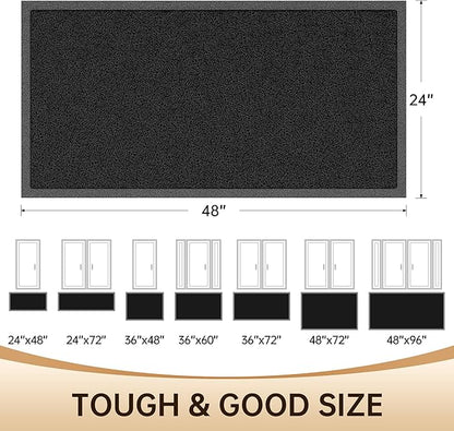 Amyracel Front Door Mat Indoor Outdoor Entrance, 24" x 48" All-Season Waterproof Doormat for Enterway, Heavy Duty Commercial Floor Mat, Fade Resistant, Rubber Back, Low Profile, Easy Clean