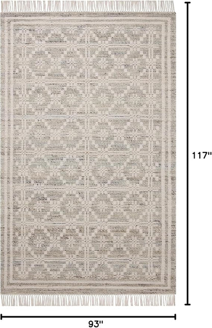Loloi Angela Rose Rivers Collection RIV-02 Lagoon/Ivory 7'-9" x 9'-9" Reversible Area Rug