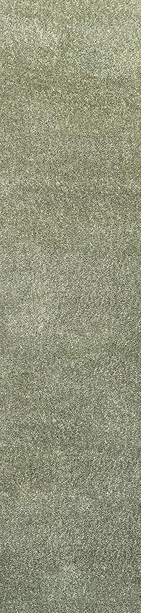 Eyely UES100O-28 Supersoft Haze Solid Low-Pile Indoor Runner Rug Casual;Contemporary;Solid;Traditional, Bedroom, Kitchen, Living Room, Easy-Cleaning, Non-Shedding, 2 X 8, Green