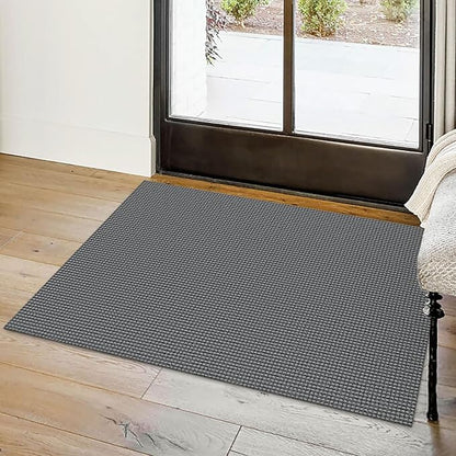 Small Braided Rugs 2x3 Ft Area Rugs for Entryway Boho Washable Rug Non Slip Rubber Backed Throw Rugs Woven Door Mat Indoor Entrance Front Door Rugs for Foyer Kitchen, Dark Grey/Grey