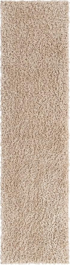 Unique Loom Davos Shag Collection Area Rug - Solid (2' 2" x 8' Runner, Linen)