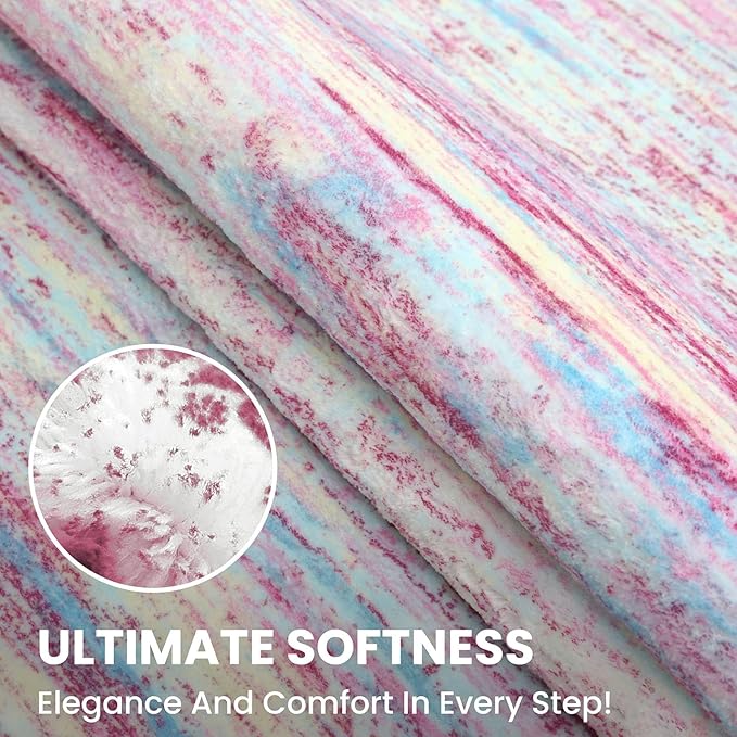 2x3 Modern Abstract Rug for Entryway, Pink Colorful Super Soft Small Area Rug, Washable Non-Slip Kitchen Rugs, Low-Pile Mat for Bedside, Indoor Door Mat