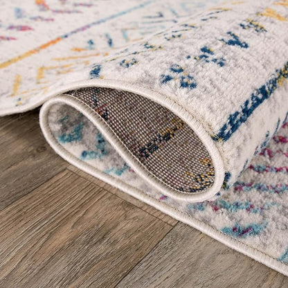 Rugshop Geometric Boho Area Rug – Multi Tribal Pattern, Perfect for Living Room, Bedroom, Dining Room, 5x7